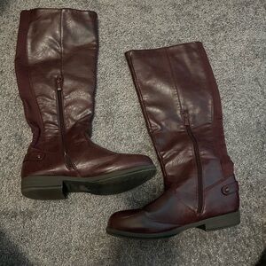 Women's Burgundy Knee-High Boots
